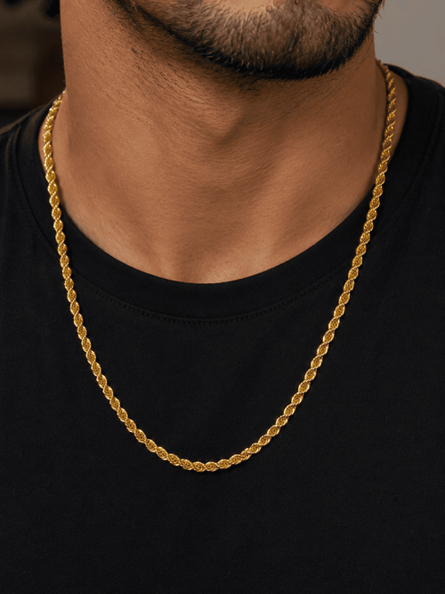 mens gold rope chain anti tarnish india