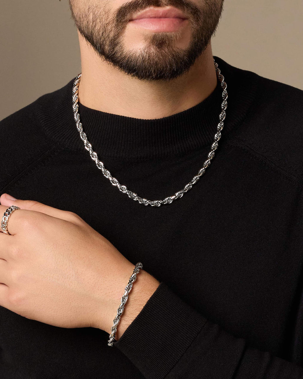 Rope Chain 3MM Silver & Gold
