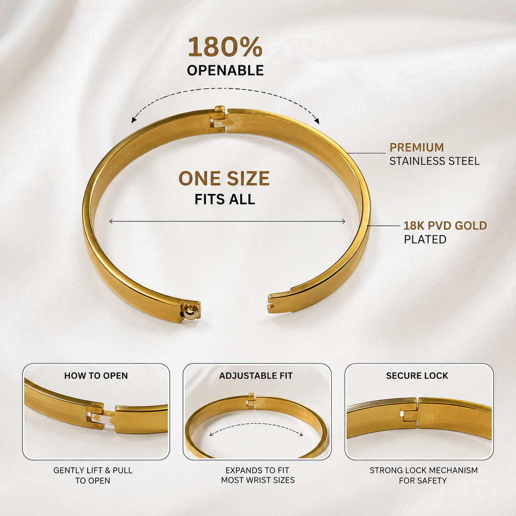Real Gold Look Dual Finish Kada