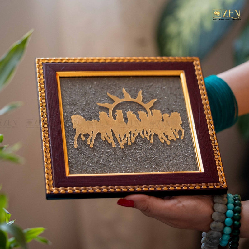 7 Horses Pyrite Wealth & Prosperity Frame