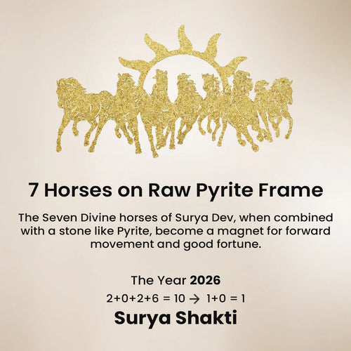 7 Horses Pyrite Wealth & Prosperity Frame
