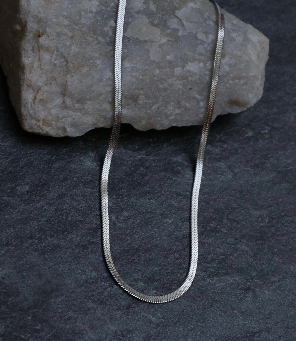 Silver Herringbone Chain, Herringbone Necklace, Minimal Chain for Men, Stainless Steel Chain, Everyday Chain, Men's Silver Necklace, Gen Z Jewellery, Minimal Jewellery for Men, Layering Chain.