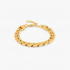 Gold plated Cuban bracelet for men with brass material, waterproof finish and anti-tarnish coating