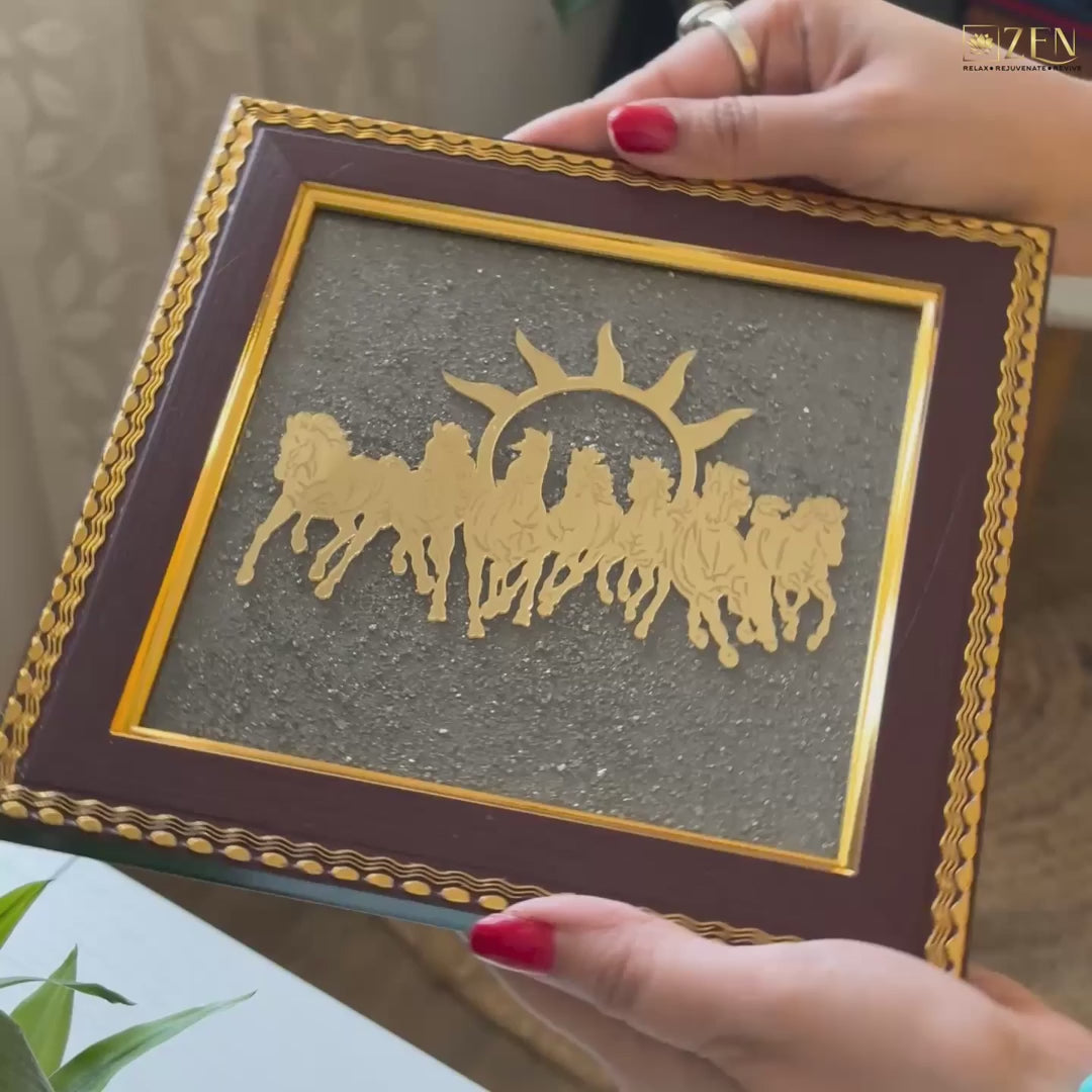 7 Horses Pyrite Wealth & Prosperity Frame