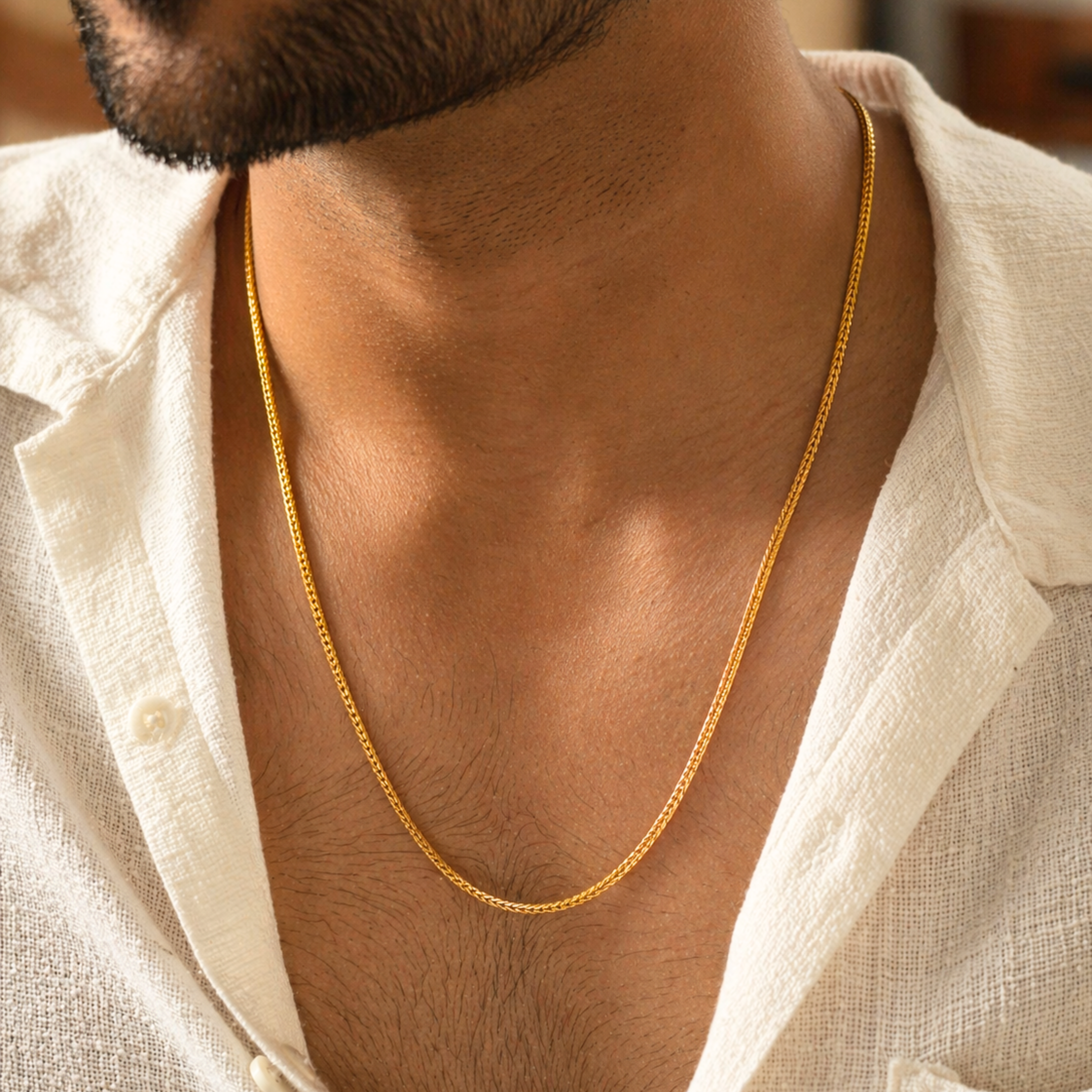 Men's 1 Gram Gold Plated Snake Chain
