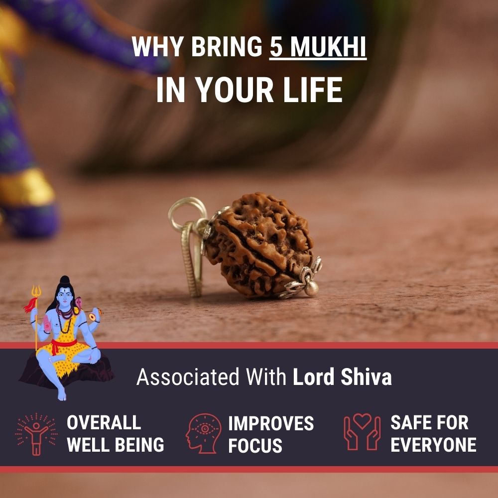 Original 5 Mukhi Rudraksha Mala with Lab Certificate