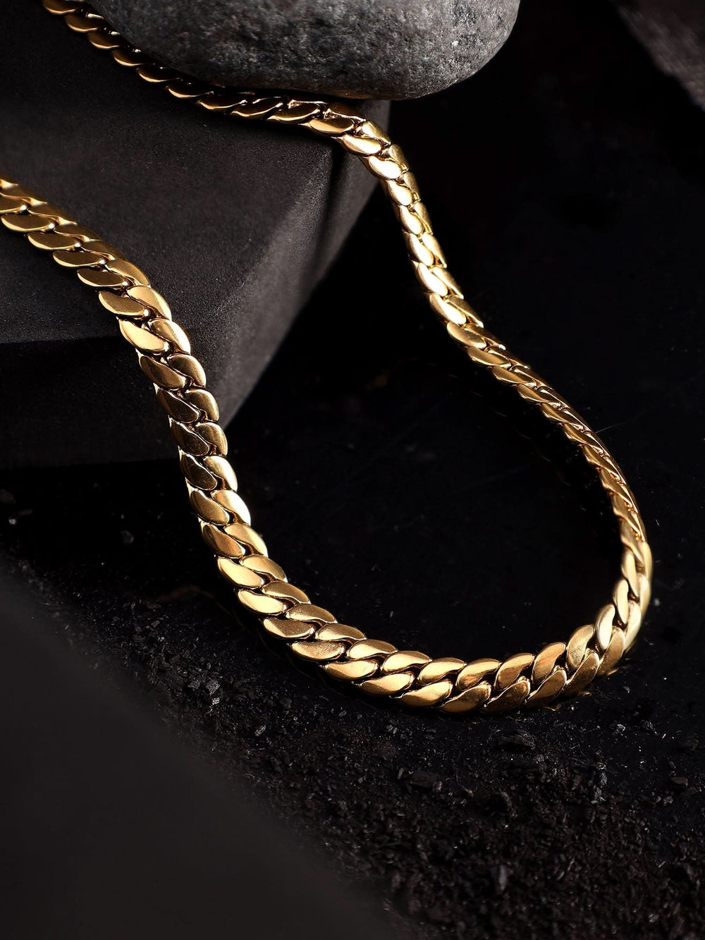Classic Flat Curb Chain ( Gold )