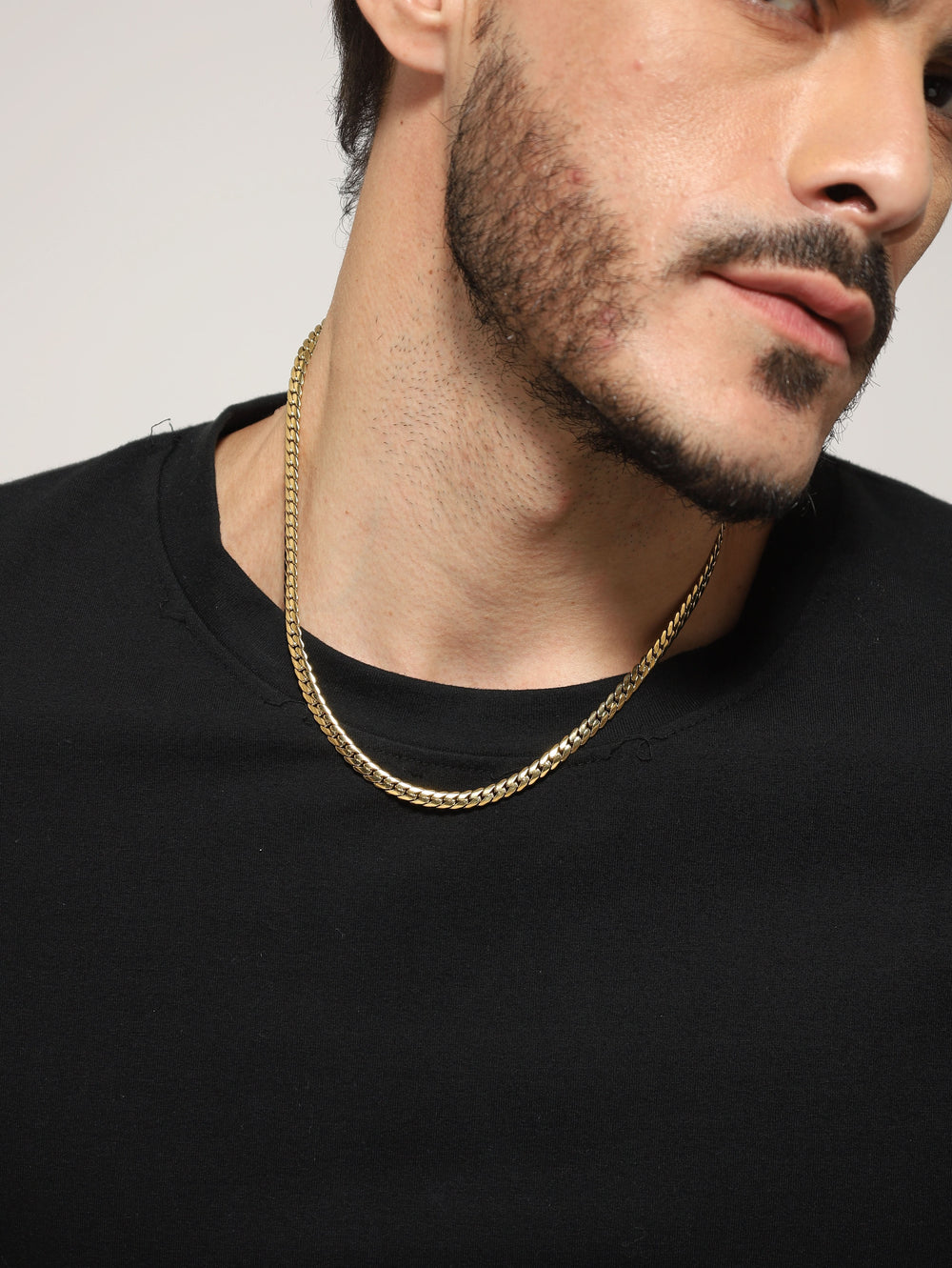 Classic Flat Curb Chain ( Gold )