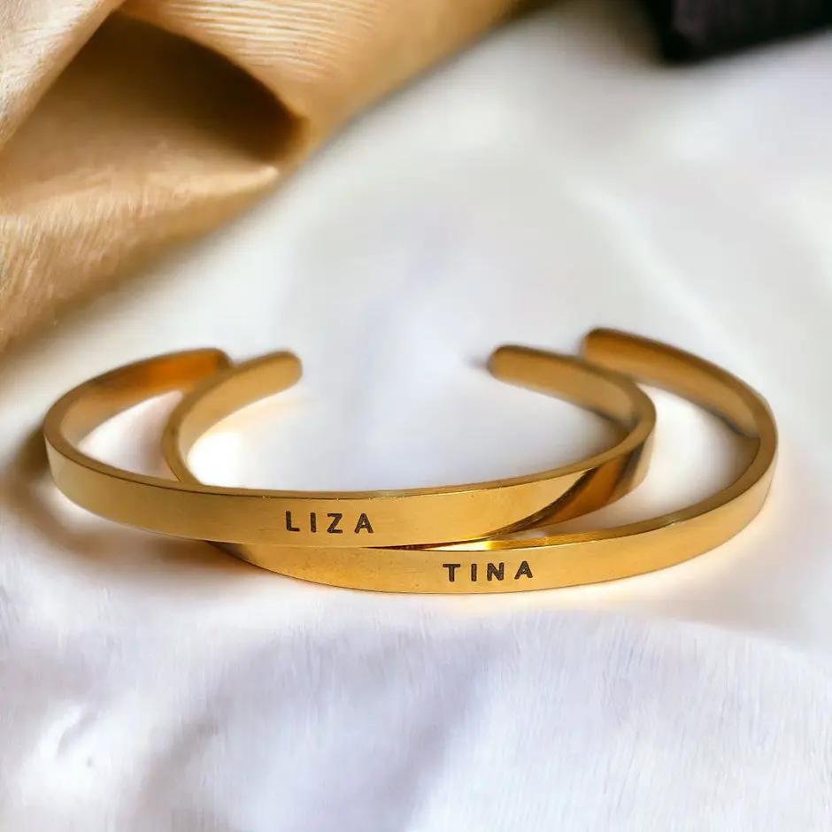 Personalised Name Bracelet | 18K Gold Plated | Waterproof