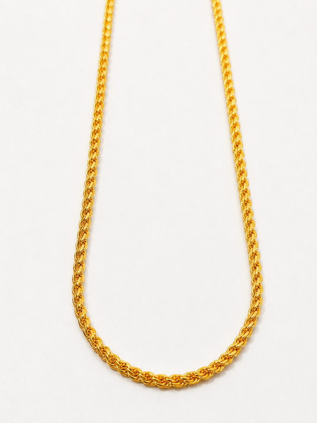 Men's 1 Gram Gold Plated Diamond Cut Rope Chain