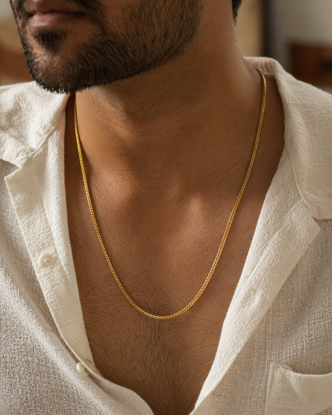 Men's 1 Gram Gold Plated Snake Chain