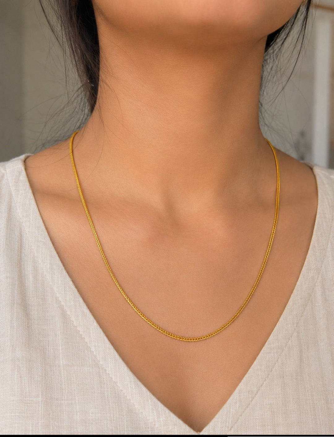 Daily Wear Gold Plated Weave Chain