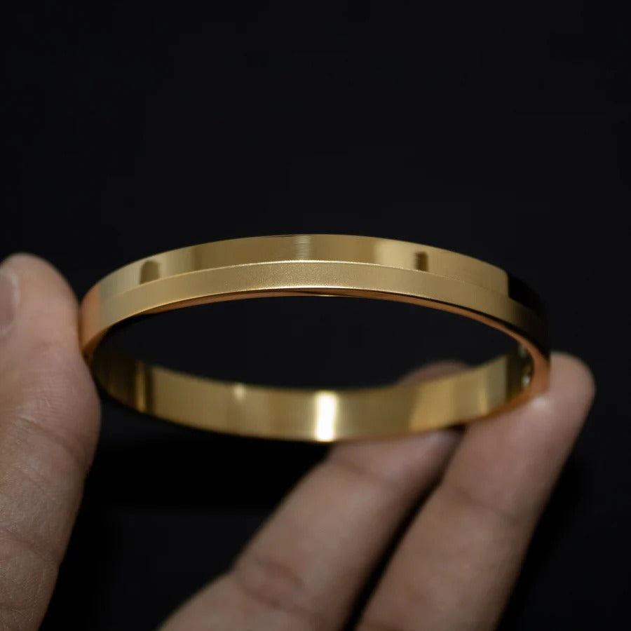 Dual Tone Real Gold Look Men's Kada