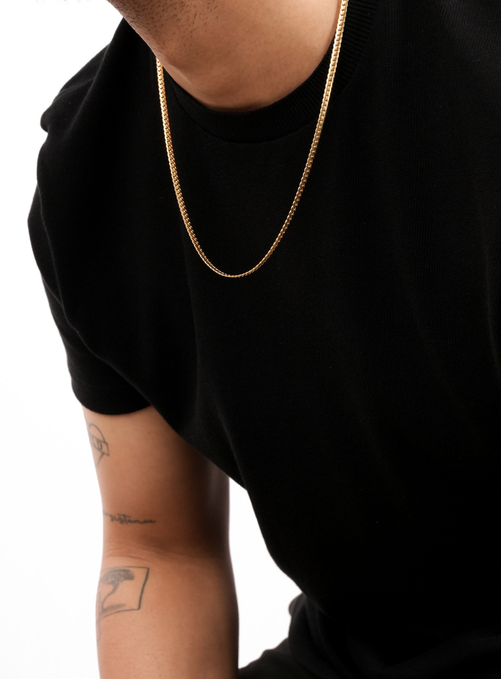 Classic Flat Curb Chain ( Gold )