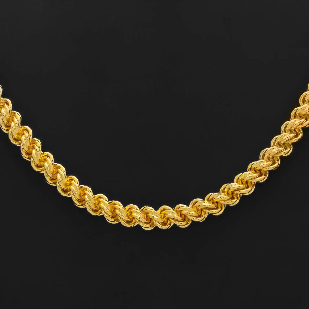 Men's 1 Gram Gold Plated Diamond Cut Rope Chain