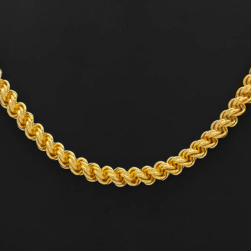 Men's 1 Gram Gold Plated Diamond Cut Rope Chain