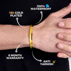 Dual Tone Real Gold Look Men's Kada