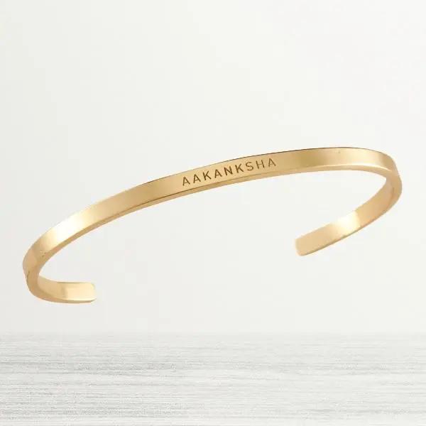 Personalised Name Bracelet | 18K Gold Plated | Waterproof