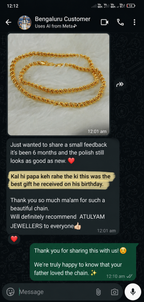 Men's 1 Gram Gold Plated Diamond Cut Rope Chain