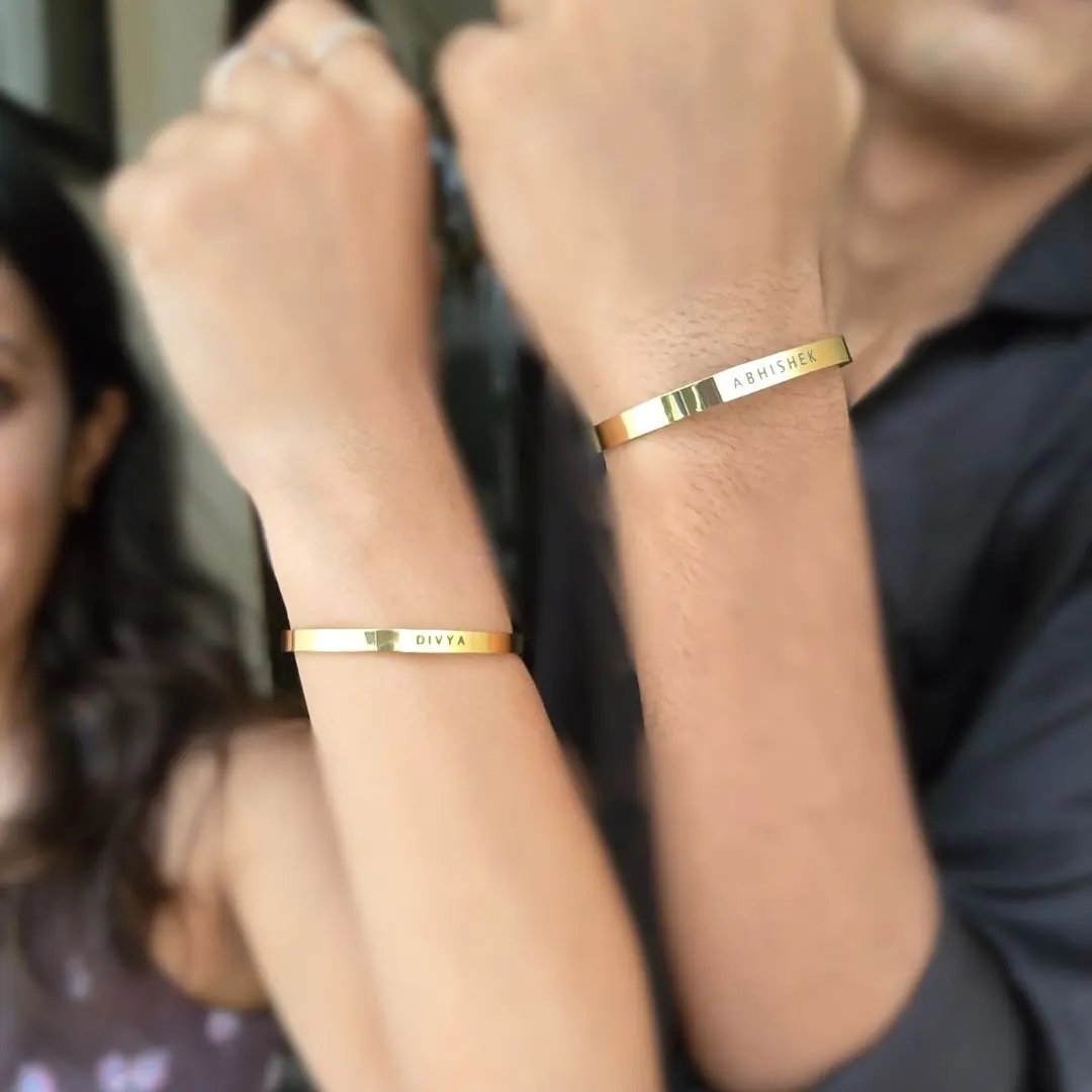 Personalised Name Bracelet | 18K Gold Plated | Waterproof