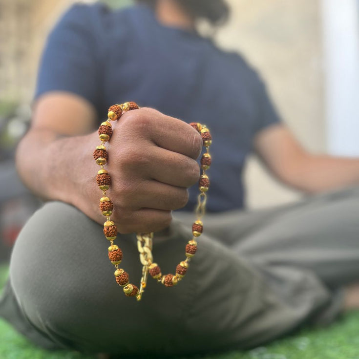 Original 5 Mukhi Rudraksha Mala with Lab Certificate