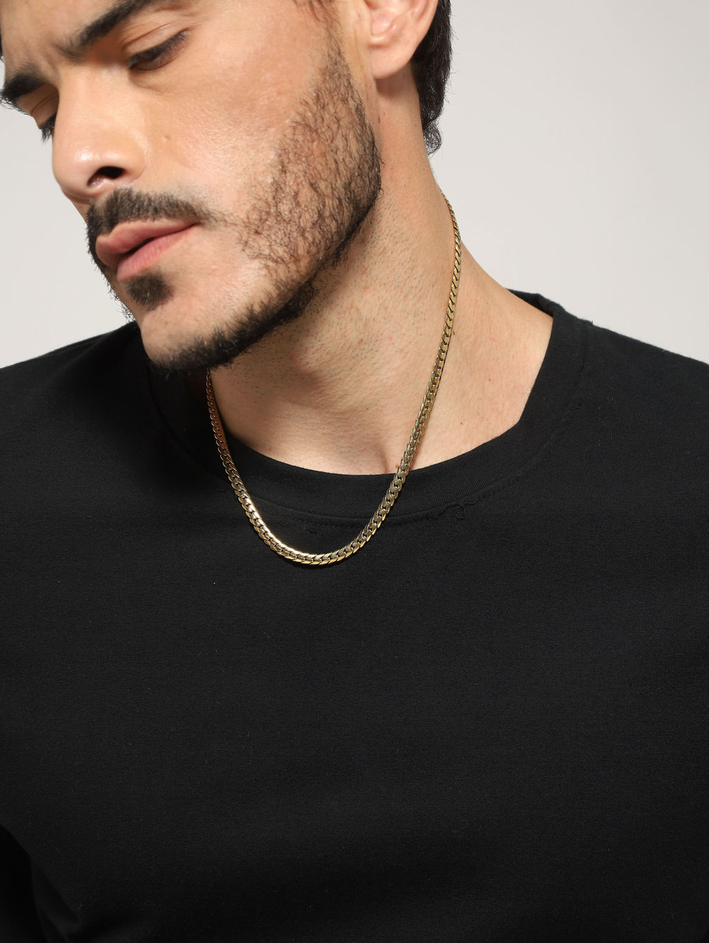 Classic Flat Curb Chain ( Gold )