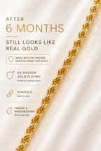 Men's 1 Gram Gold Plated Diamond Cut Rope Chain