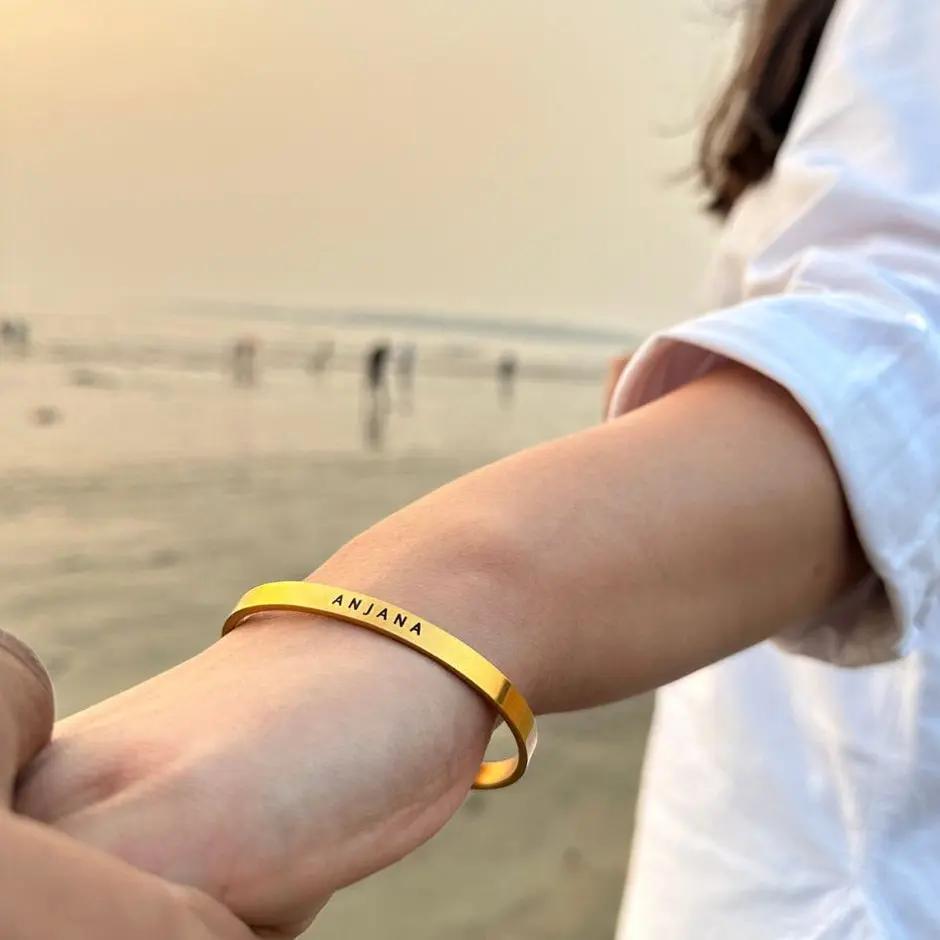 Personalised Name Bracelet | 18K Gold Plated | Waterproof