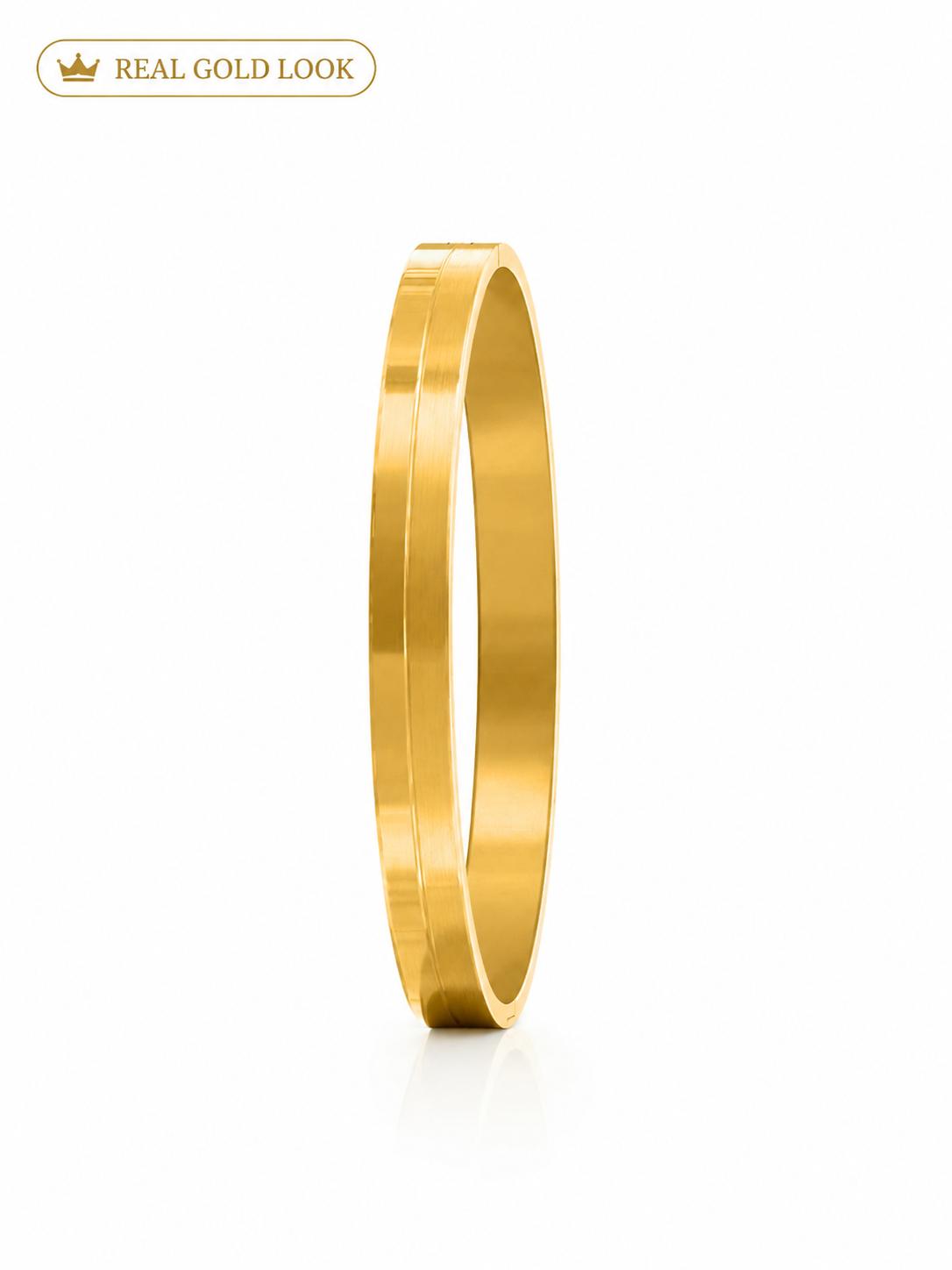 Dual Tone Real Gold Look Men's Kada