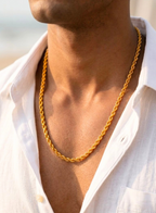 Men's 1 Gram Gold Plated Diamond Cut Rope Chain