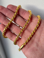 Men's 1 Gram Gold Plated Diamond Cut Rope Chain