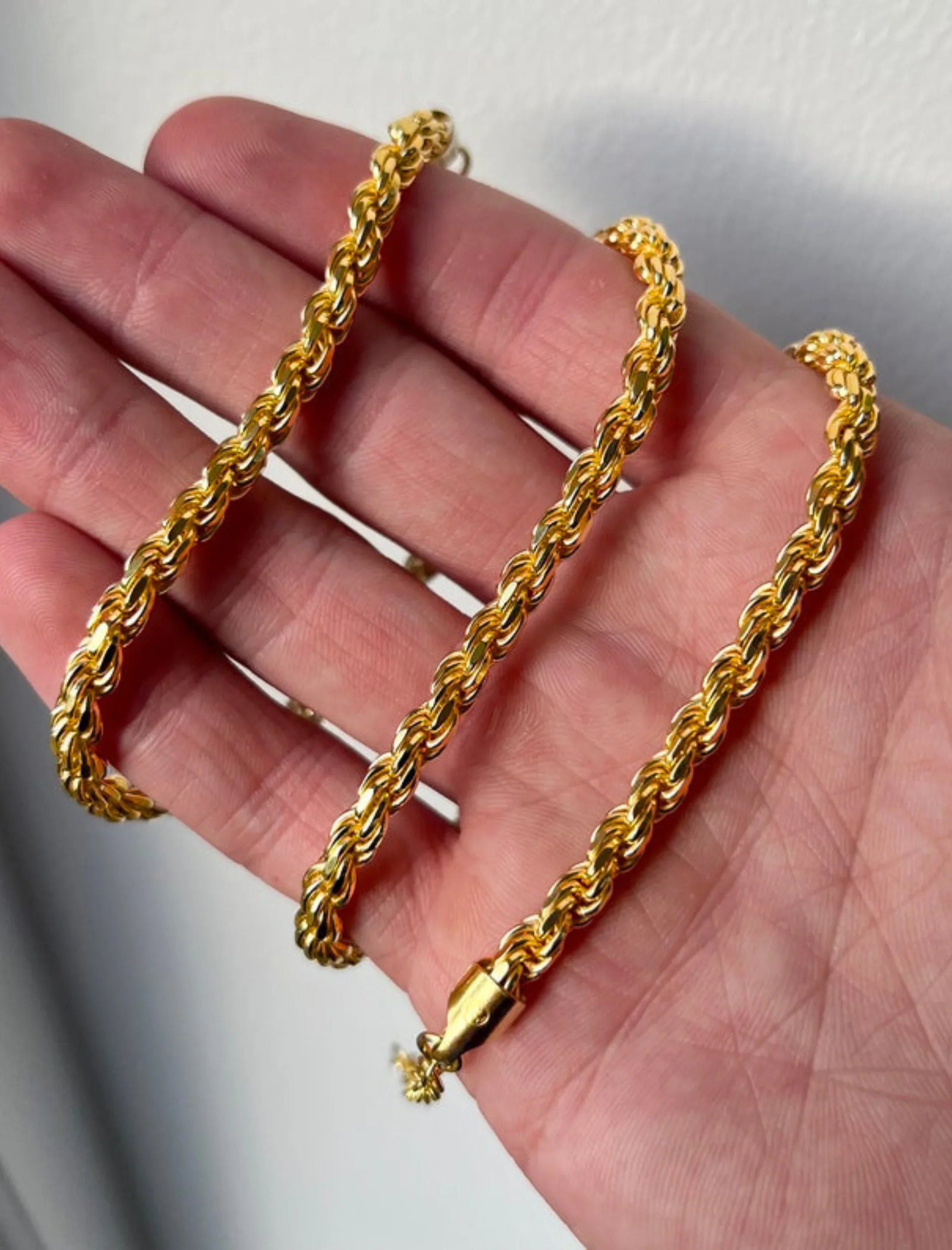Men's 1 Gram Gold Plated Diamond Cut Rope Chain