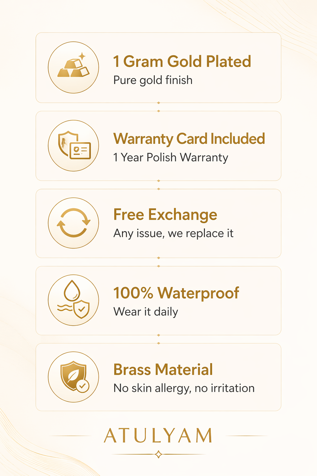 Men's 1 Gram Gold Plated Snake Chain