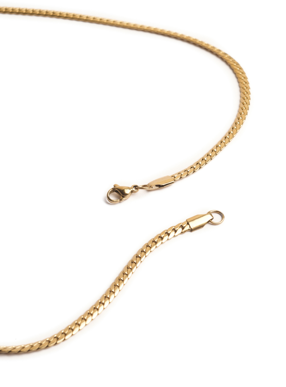Classic Flat Curb Chain ( Gold )